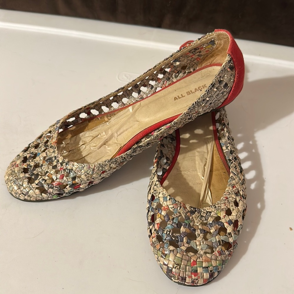 Asian Newspaper woven ballet flat
